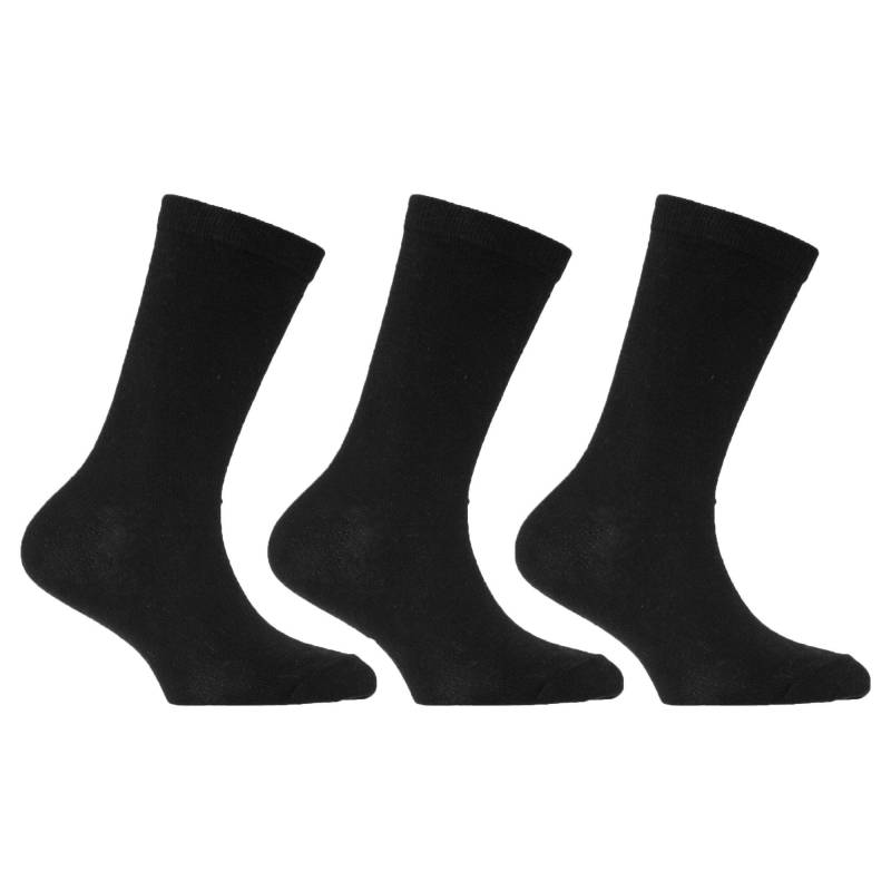 Schulsocken Unifarben (3er Pack) Mädchen Schwarz 23-26 von Universal Textiles