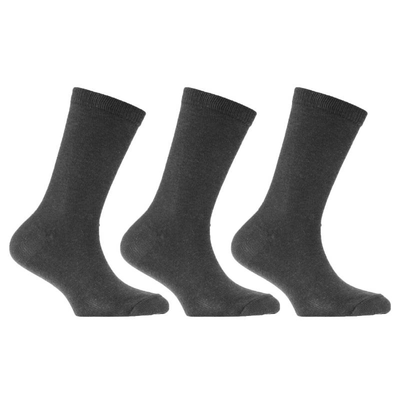 Schulsocken Unifarben (3er Pack) Mädchen Grau 23-26 von Universal Textiles