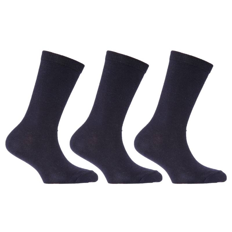 Schulsocken Unifarben (3er Pack) Mädchen Marine 37-39.5 von Universal Textiles