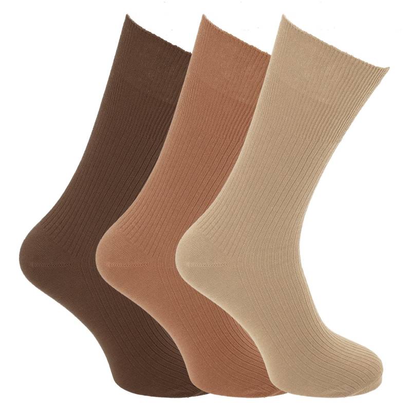 Universal Textiles - Big Foot Diabetiker Socken (3 Paar), für Herren, Braun, Größe 39-43 von Universal Textiles