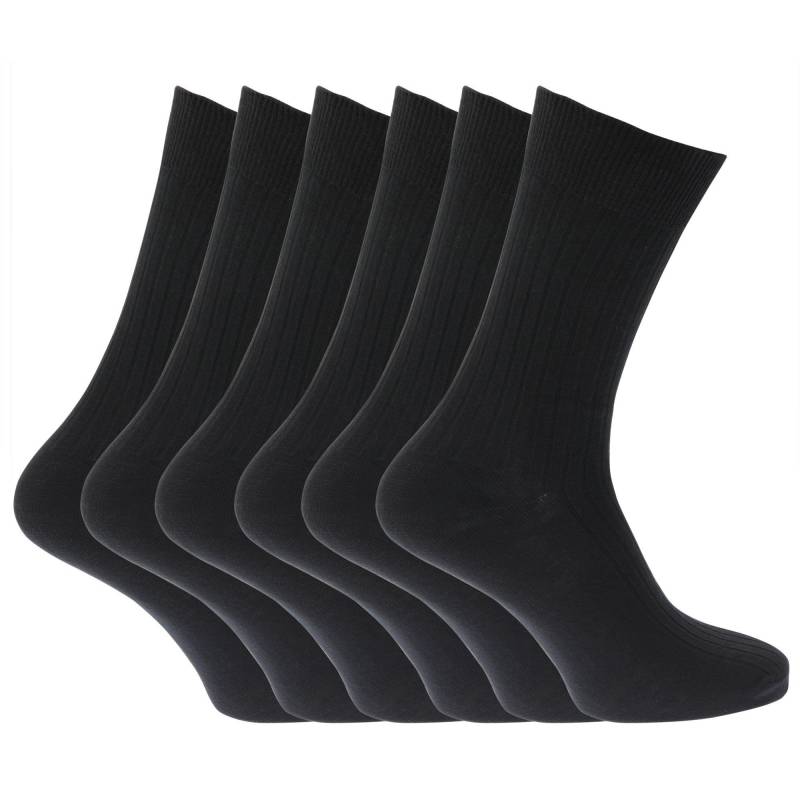 Strümpfe Socken, 100% , Gerippt, 6erpack Herren Schwarz 39-43 von Universal Textiles