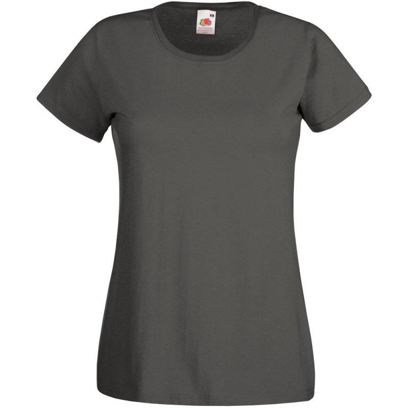 Value Fitted Kurzarm Freizeit Tshirt Damen Grau L von Universal Textiles