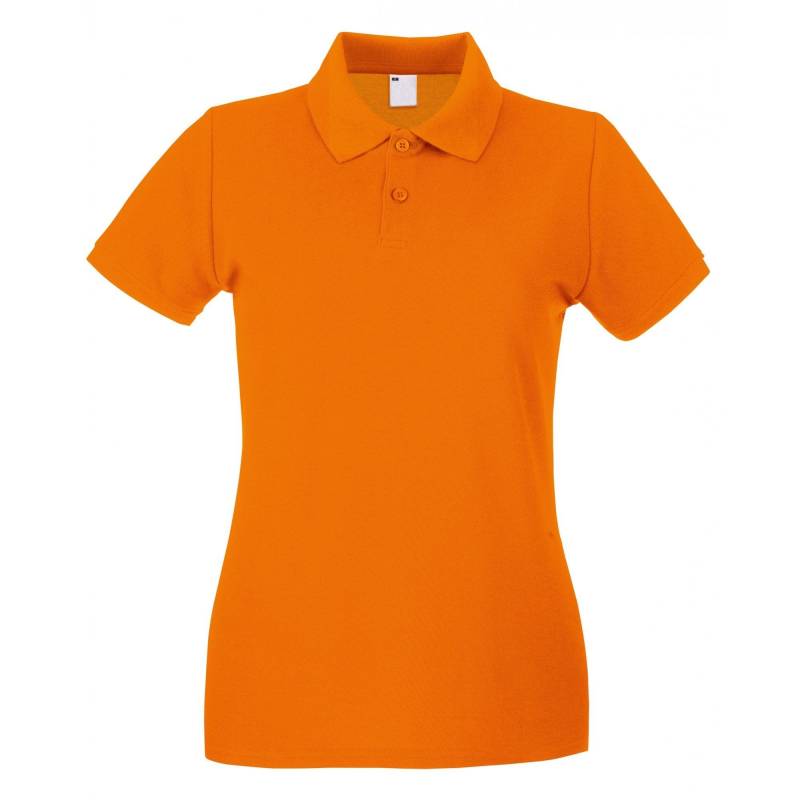 Poloshirt, Figurbetont, Kurzärmlig Damen Orange L von Universal Textiles