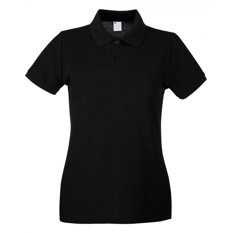 Poloshirt, Figurbetont, Kurzärmlig Damen Schwarz M von Universal Textiles