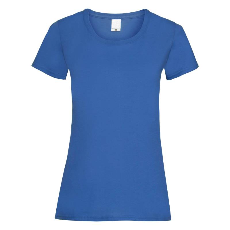 Value Fitted Kurzarm Freizeit Tshirt Damen Blau M von Universal Textiles