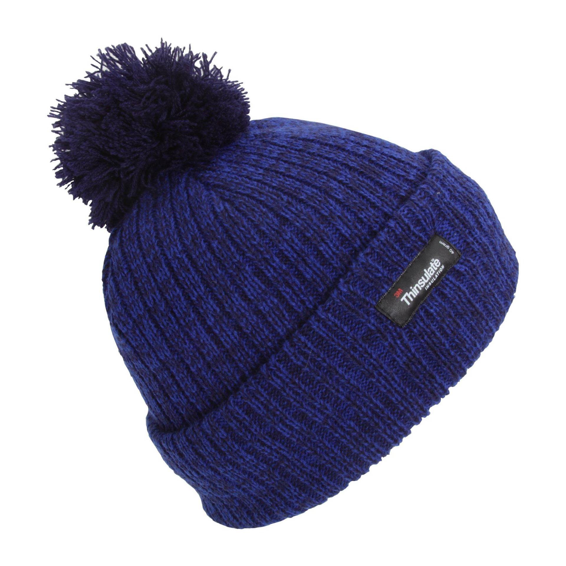 Thinsulate Strick Winterbeanie Hut Mit Pom Pom Herren Blau ONE SIZE von Universal Textiles