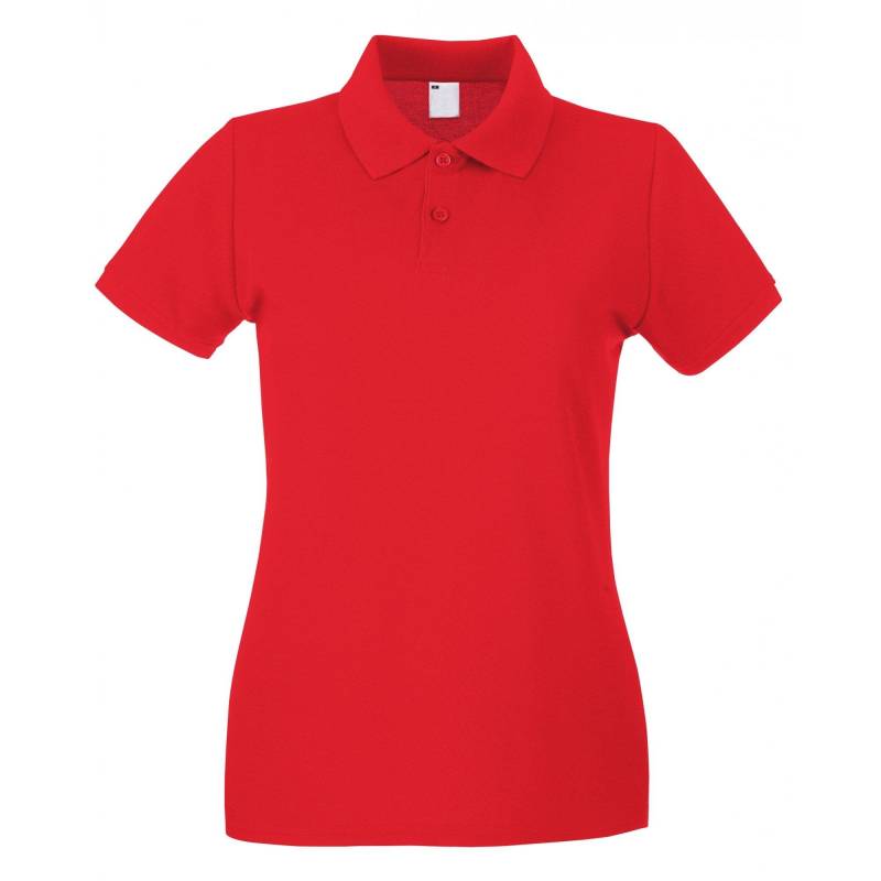 Fruit of the Loom - Poloshirt kurzärmlig, für Damen, Rot Bunt, Größe S von Fruit of the Loom