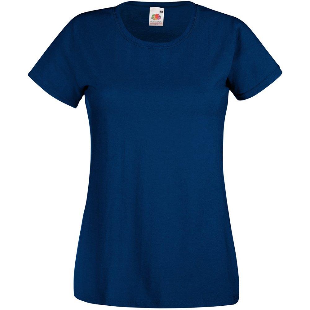 Value Fitted Kurzarm Freizeit Tshirt Damen Blau S von Universal Textiles