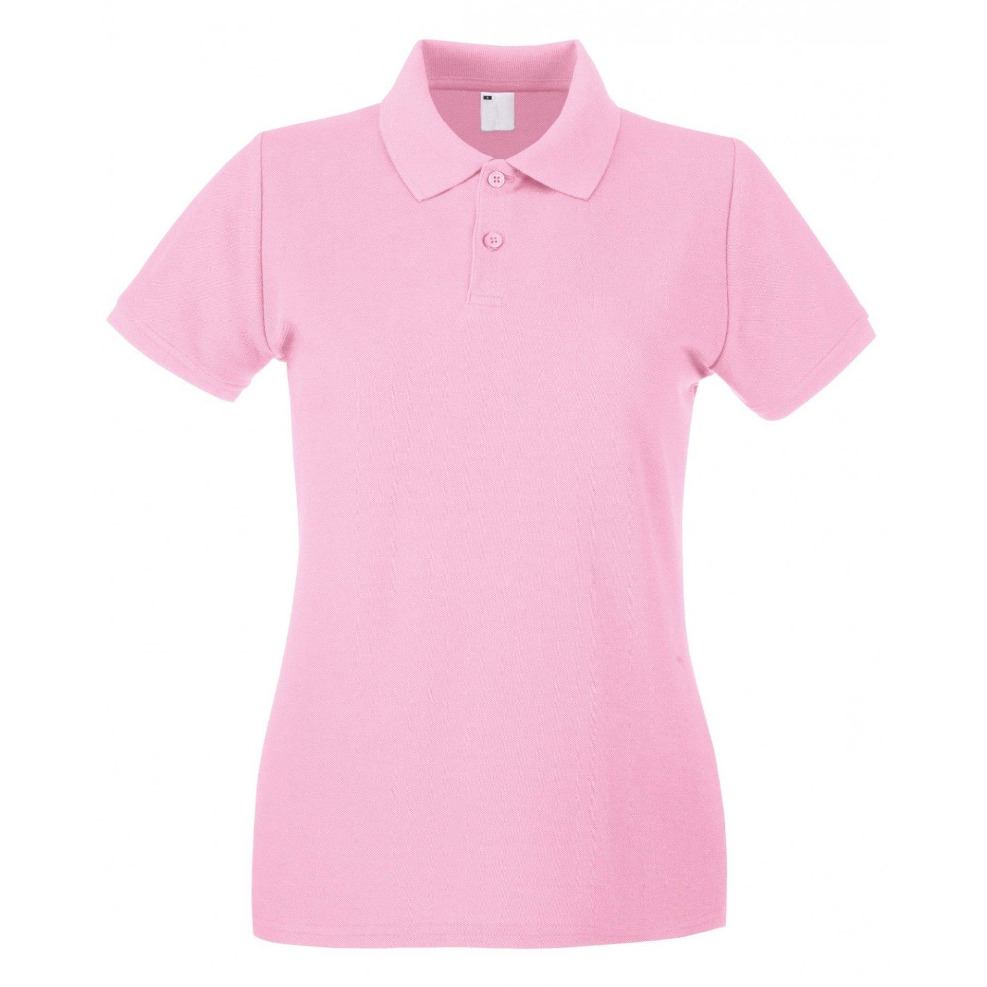 Poloshirt, Figurbetont, Kurzärmlig Damen Pink S von Universal Textiles