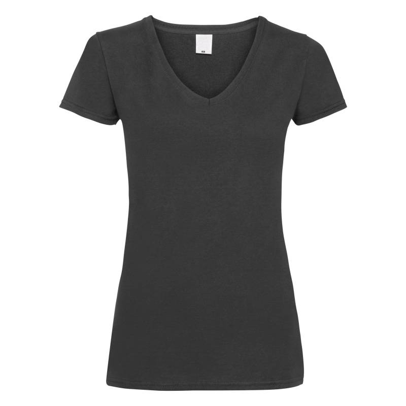 Value Fitted Vausschnitt Kurzarm Tshirt Damen Schwarz XS von Universal Textiles