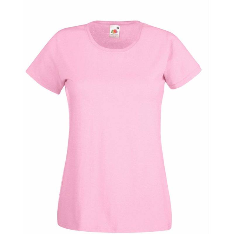 Value Fitted Kurzarm Freizeit Tshirt Damen Pink XS von Universal Textiles