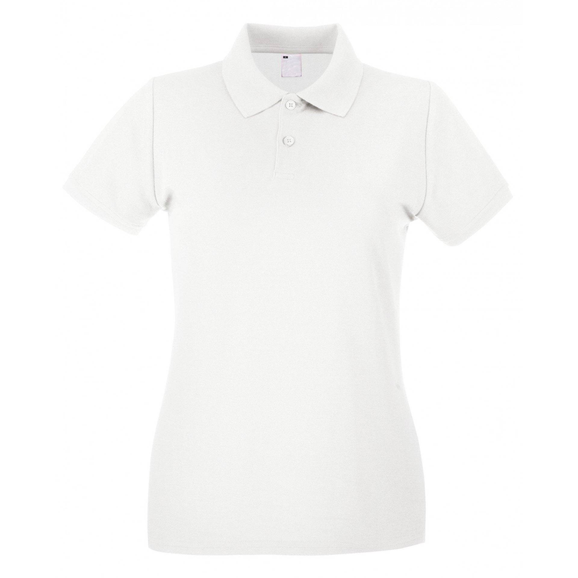 Poloshirt, Figurbetont, Kurzärmlig Damen Weiss XS von Universal Textiles