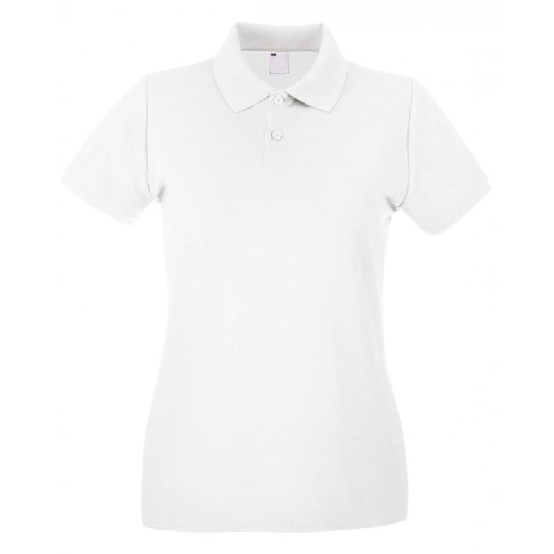 Poloshirt, Figurbetont, Kurzärmlig Damen Weiss XS von Universal Textiles