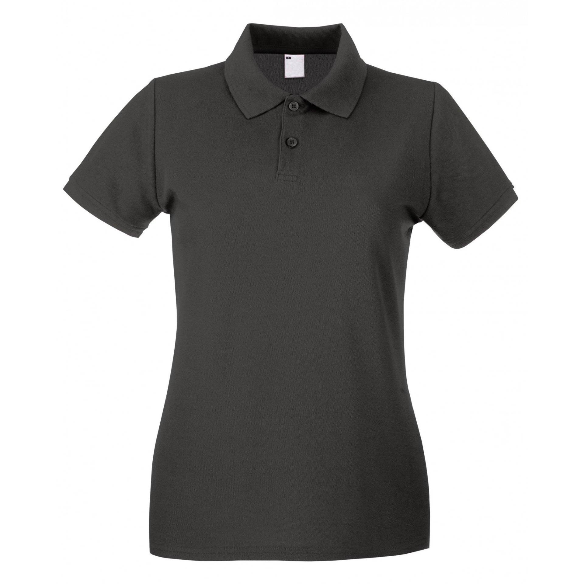 Poloshirt, Figurbetont, Kurzärmlig Damen Grau XL von Universal Textiles