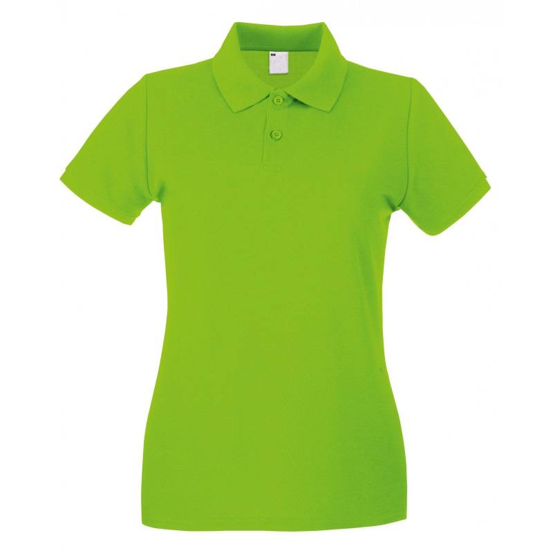 Poloshirt, Figurbetont, Kurzärmlig Damen Limettengrün XXL von Universal Textiles