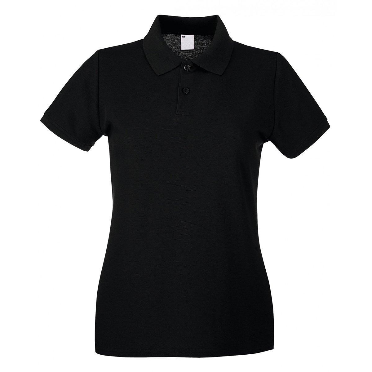 Poloshirt, Figurbetont, Kurzärmlig Damen Schwarz XL von Universal Textiles