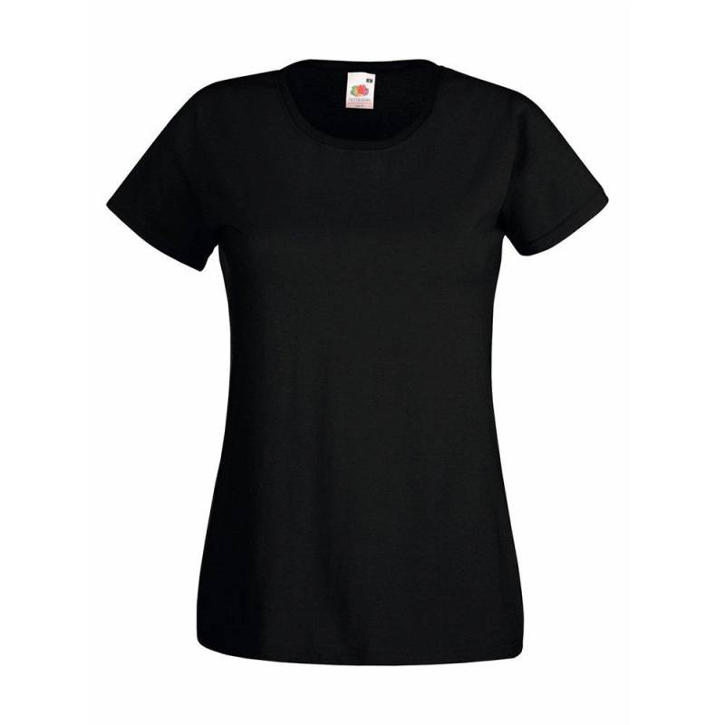 Value Fitted Kurzarm Freizeit Tshirt Damen Schwarz L von Universal Textiles