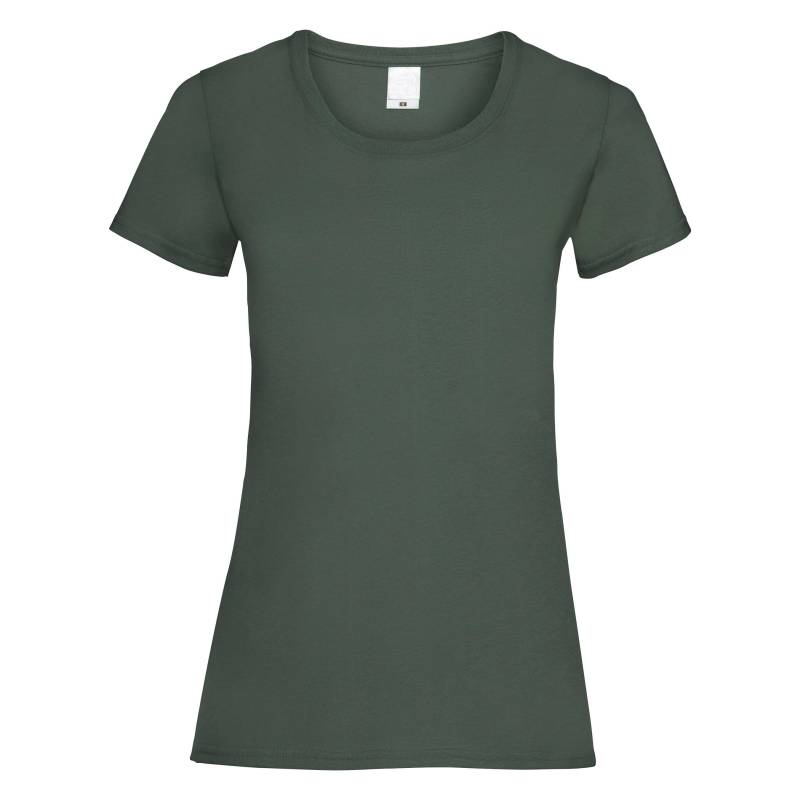 Value Fitted Kurzarm Freizeit Tshirt Damen Dunkelgrün S von Universal Textiles