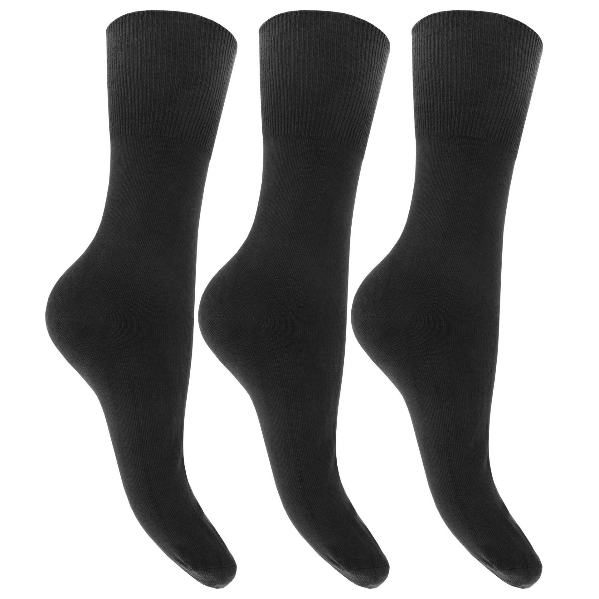 Socken (3 Paar) Damen Schwarz 37-38 von Universal Textiles