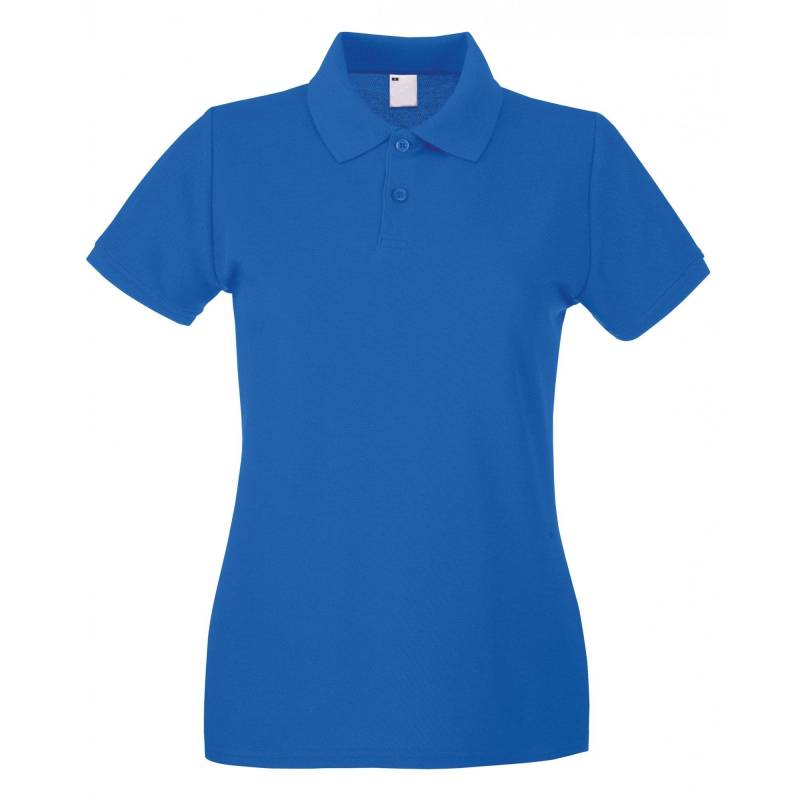 Poloshirt, Figurbetont, Kurzärmlig Damen Blau M von Universal Textiles