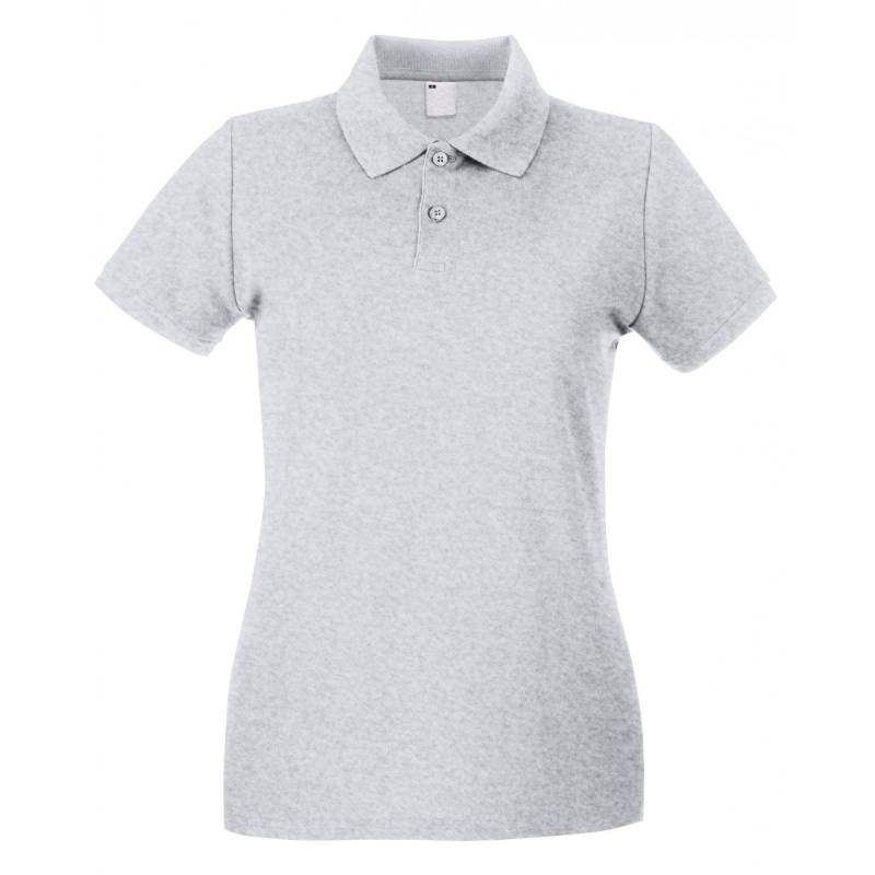 Poloshirt, Figurbetont, Kurzärmlig Damen Taubengrau XL von Universal Textiles