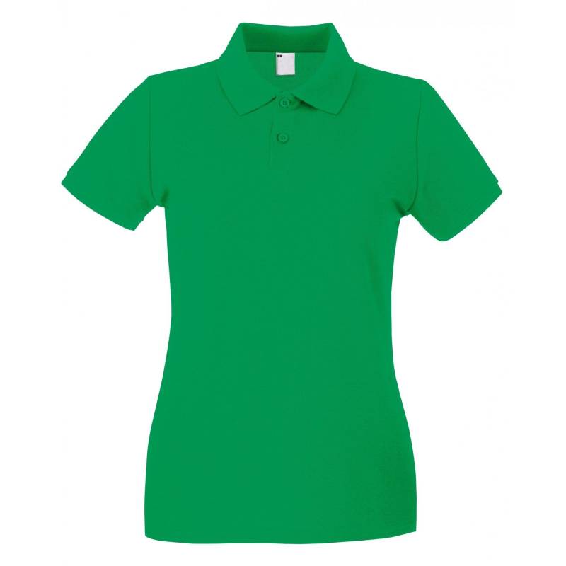 Poloshirt, Figurbetont, Kurzärmlig Damen Grün XL von Universal Textiles