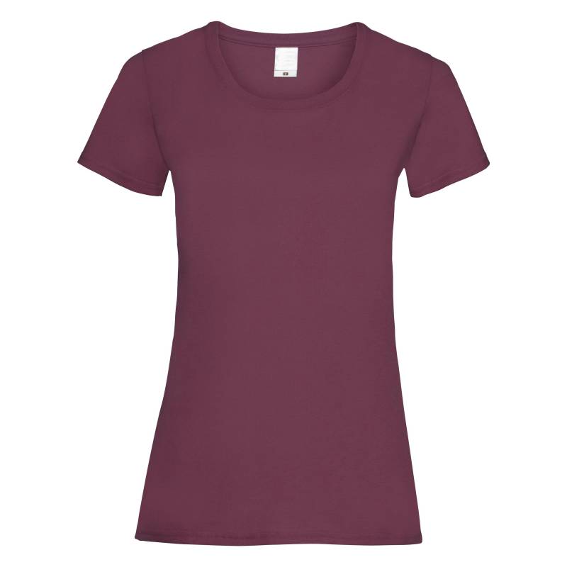 Value Fitted Kurzarm Freizeit Tshirt Damen Bordeaux L von Universal Textiles