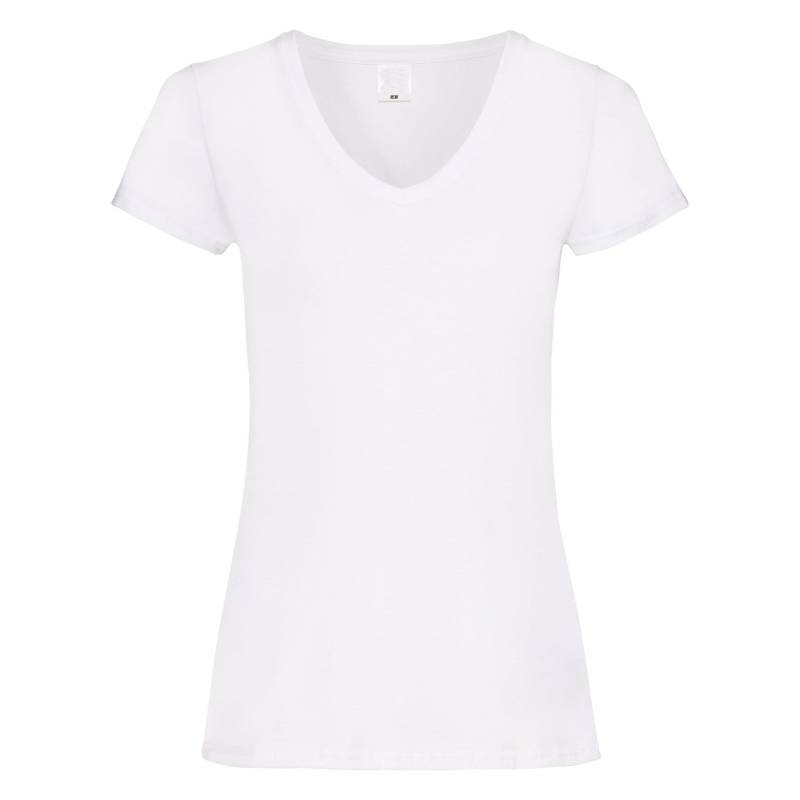 Value Fitted Vausschnitt Kurzarm Tshirt Damen Weiss M von Universal Textiles