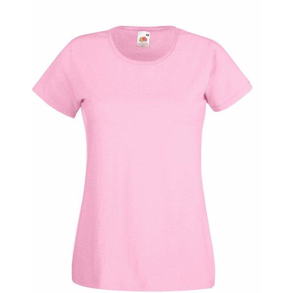 Value Fitted Kurzarm Freizeit Tshirt Damen Pink S von Universal Textiles