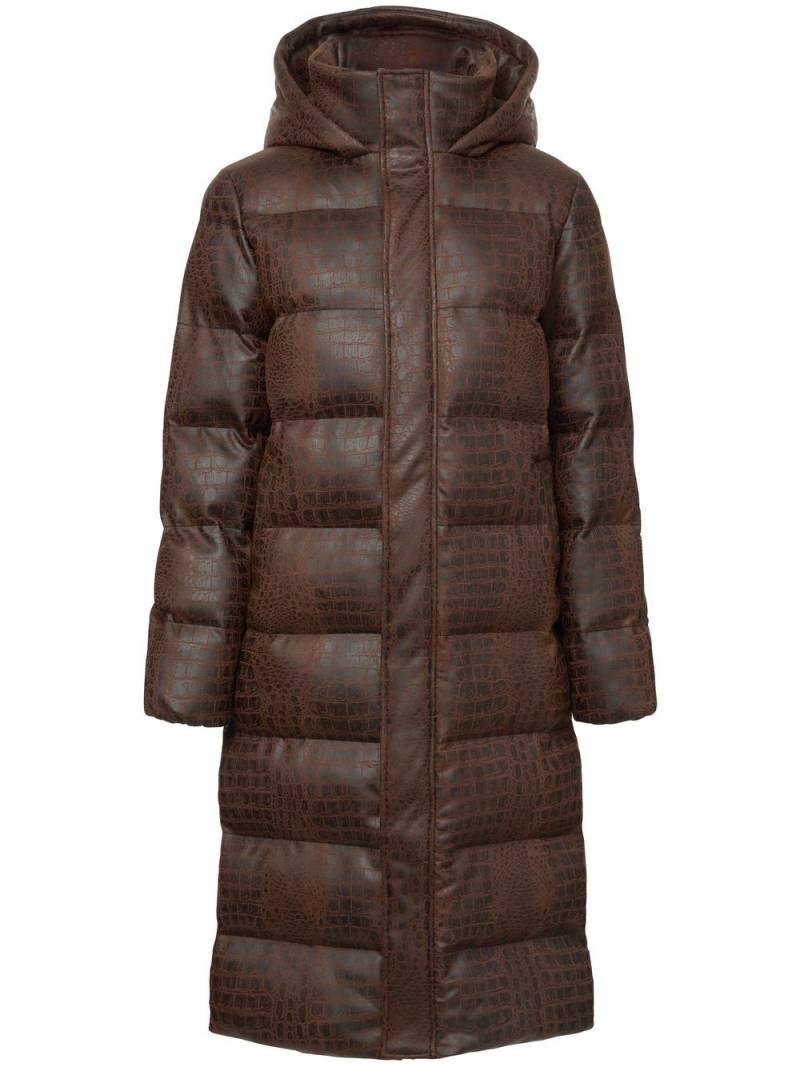 Unreal Fur crocodile-effect padded coat - Brown von Unreal Fur