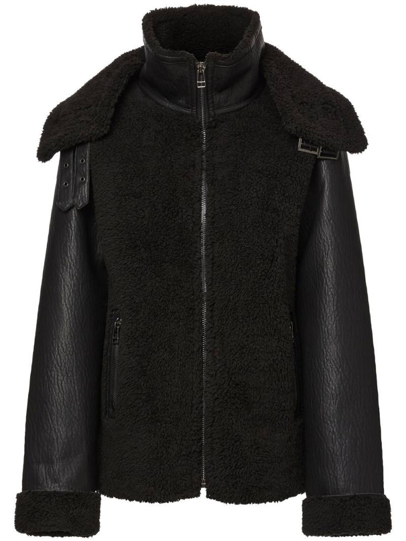 Unreal Fur shearling-panelled bomber jacket - Black von Unreal Fur