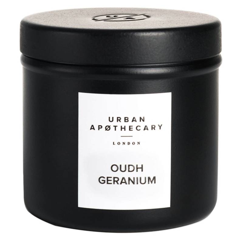 Urban Apothecary - Luxury Iron Travel Candle Oudh Geranium von Urban Apothecary London