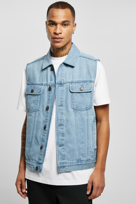Urban Classics Jeansgilet | Lighter Washed | Herren  | M von Urban Classics