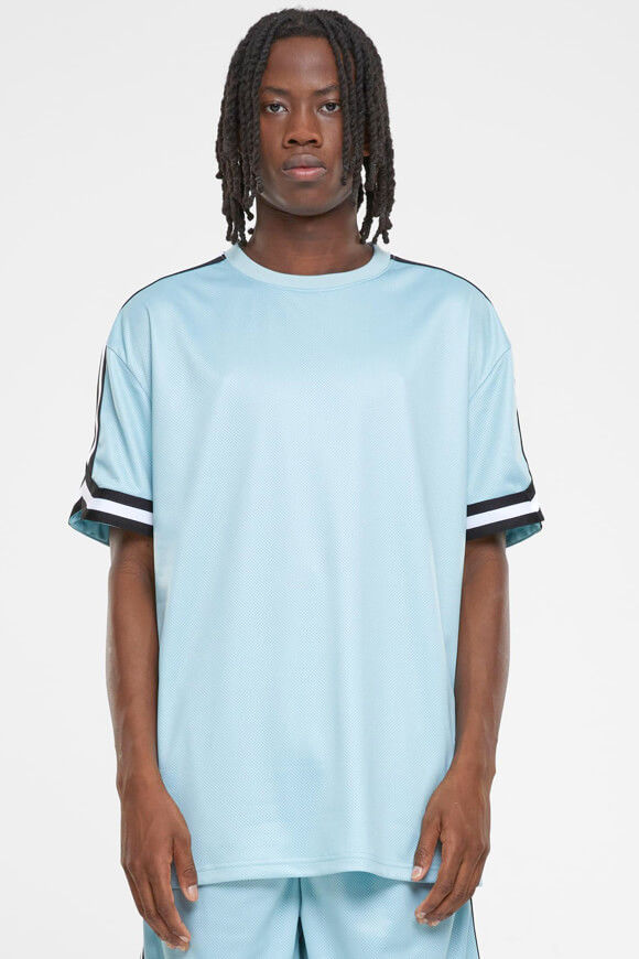 Urban Classics Stripes Oversize T-Shirt | Oceanblue + Black + White | Herren  | L von Urban Classics