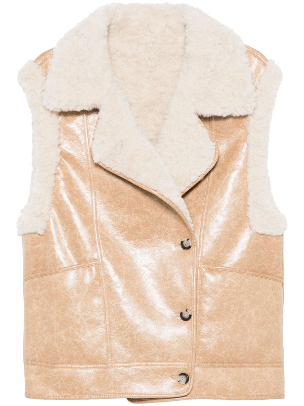 Urbancode faux-leather gilet - Brown von Urbancode