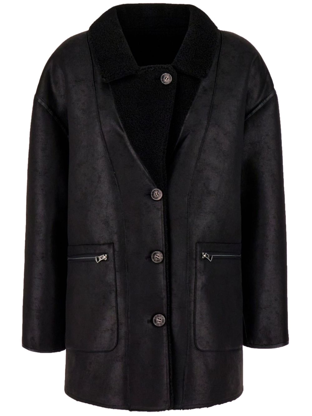 Urbancode faux-shearling reversible jacket - Black von Urbancode