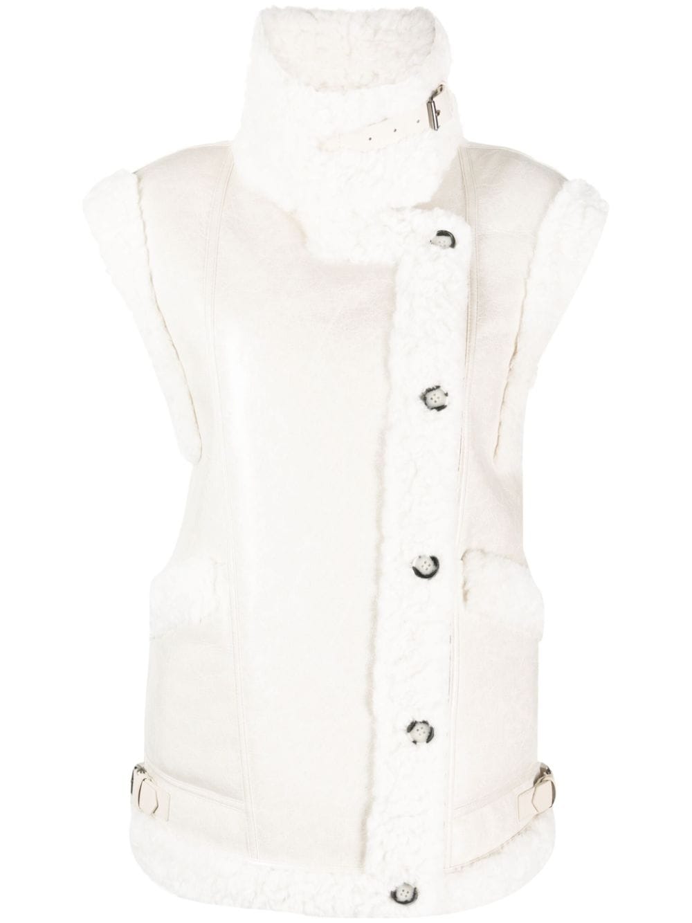 Urbancode reversible faux-leather shearling gilet - White von Urbancode