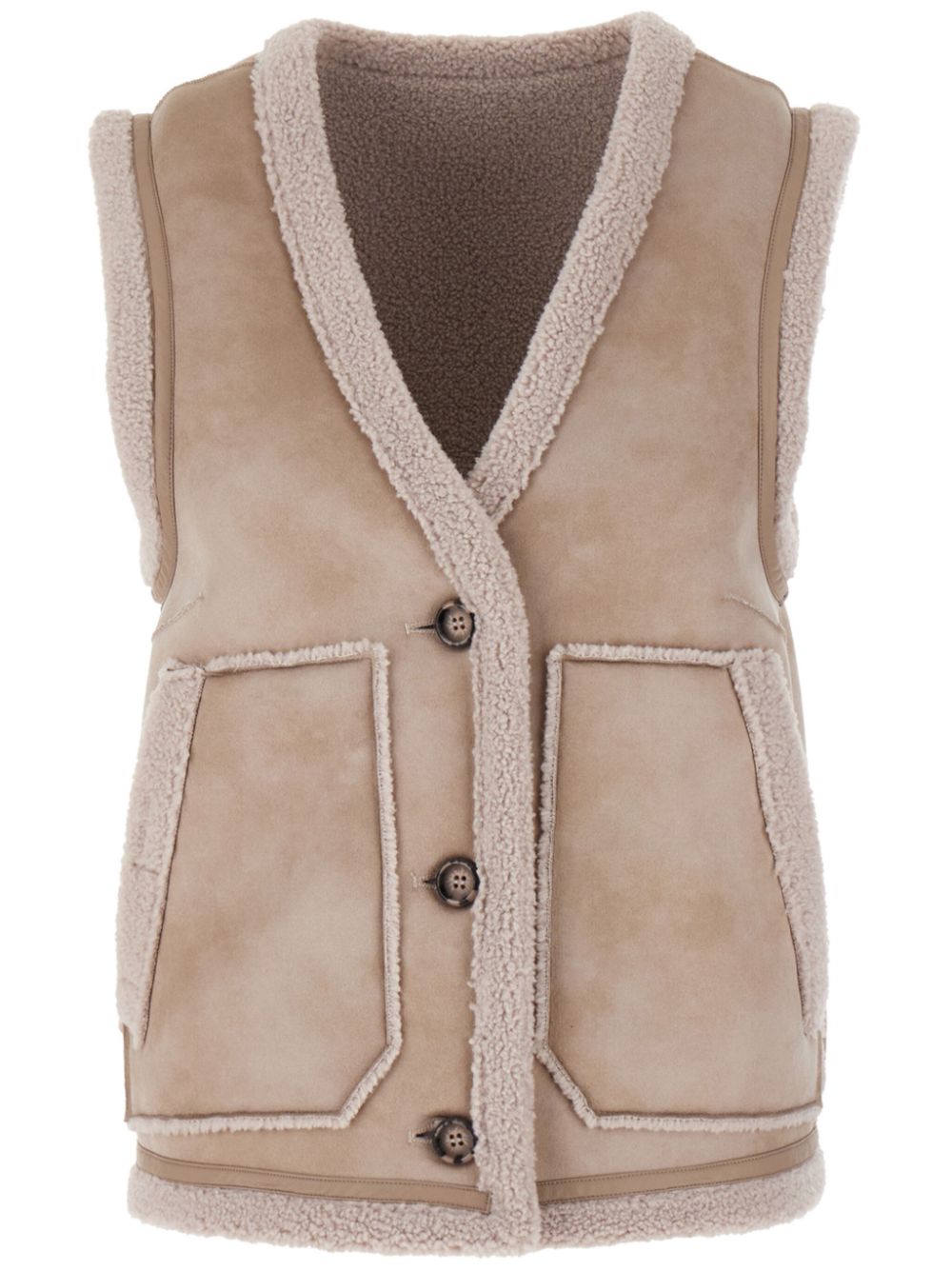 Urbancode reversible faux-shearling gilet - Neutrals von Urbancode