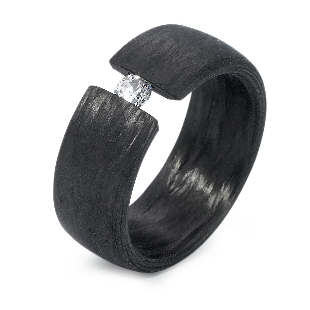 TitanFactory Damen Fingerring Carbon Zirkonia von TitanFactory