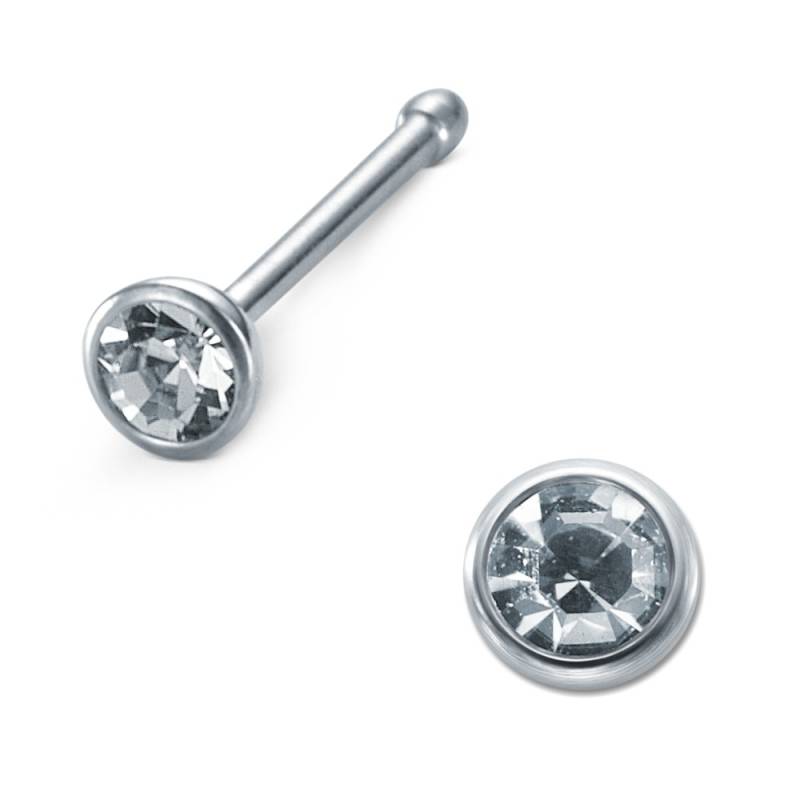 URECH Damen Nasenstecker Edelstahl Zirkonia weiss Ø2.5 mm von URECH