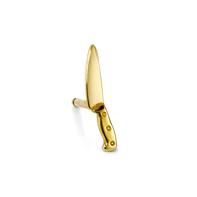 URECH Herren Ohrstecker 1 Stk 750/18 K Gelbgold Messer von URECH