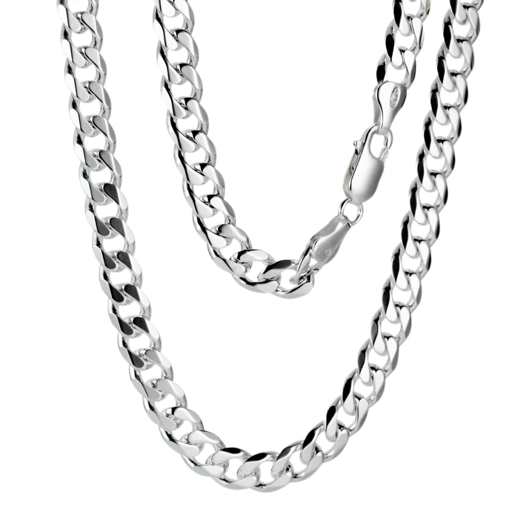 URECH Herren Panzer-Collier Silber  50 cm von URECH