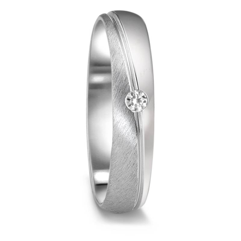 URECH Damen Partnerring 750/18 K Weissgold Diamant 0.04 ct, tw-vsi von URECH