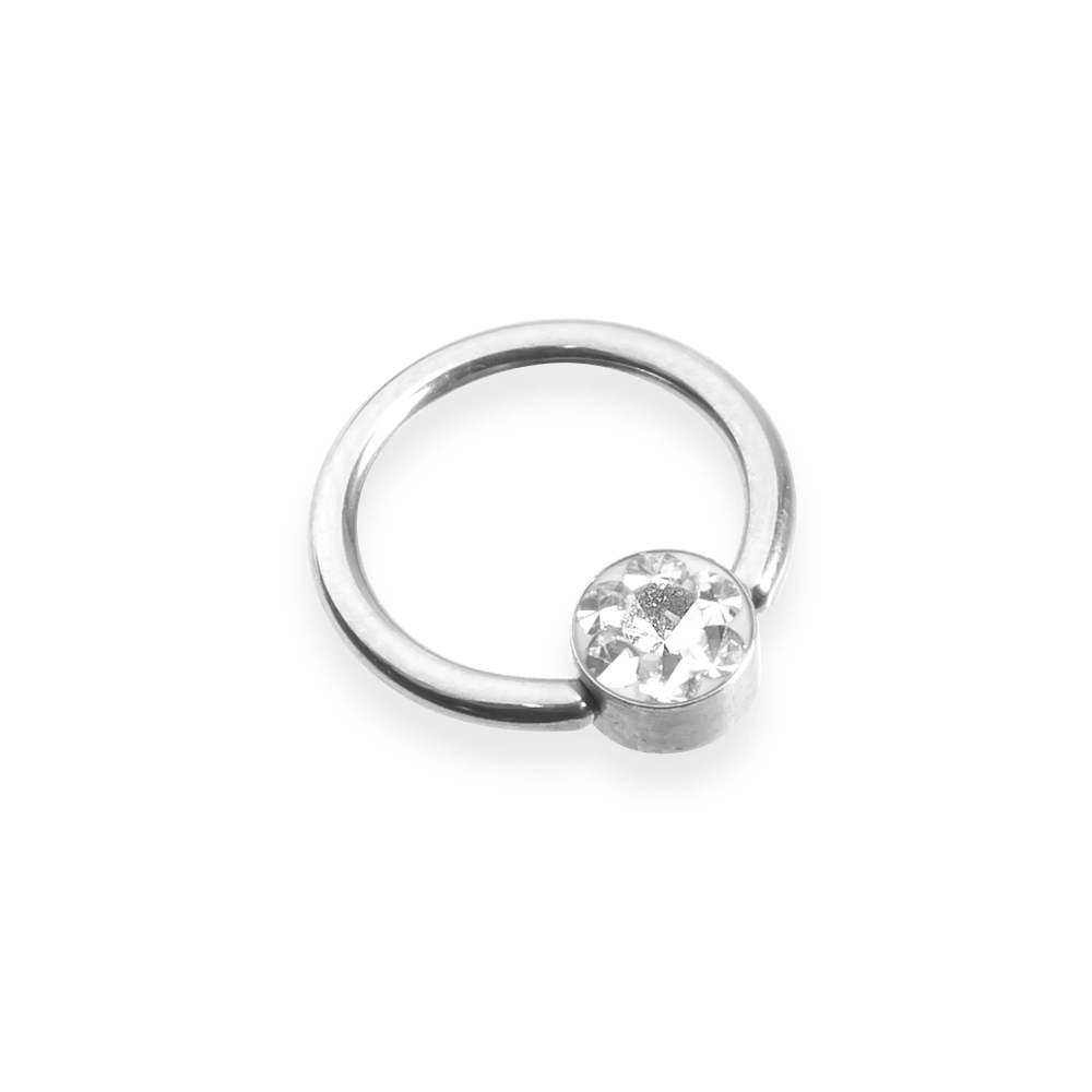 URECH Damen Piercing Edelstahl Kristall weiss Ø10 mm von URECH