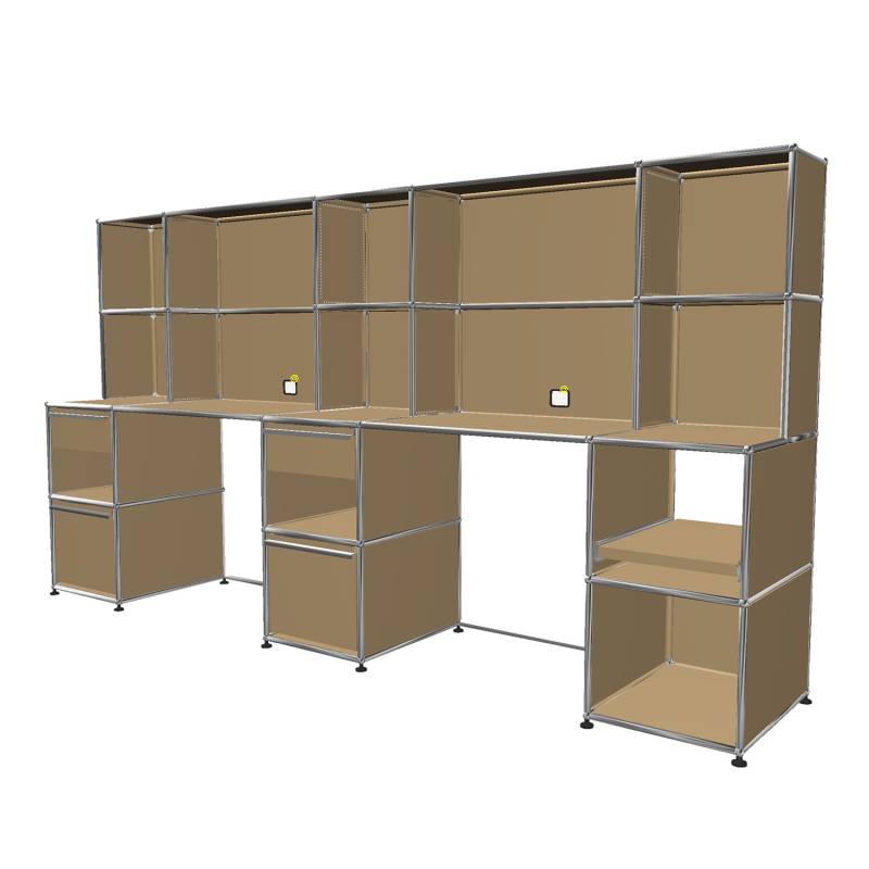 Haller Solutions Home-Office #15 2er-Schreibtisch, Farbe beige von Usm