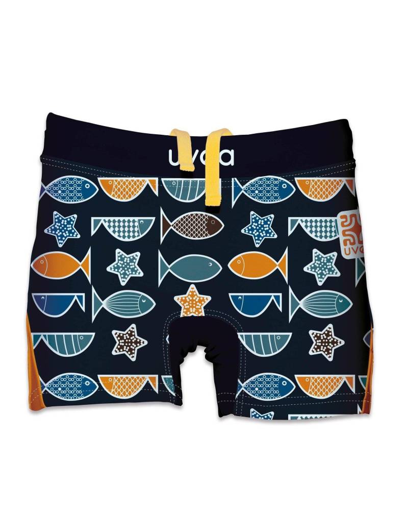 Kinder Upf 50+ Badehose Sydney Big Fish Navy Unisex Multicolor 74-80 von Uvea