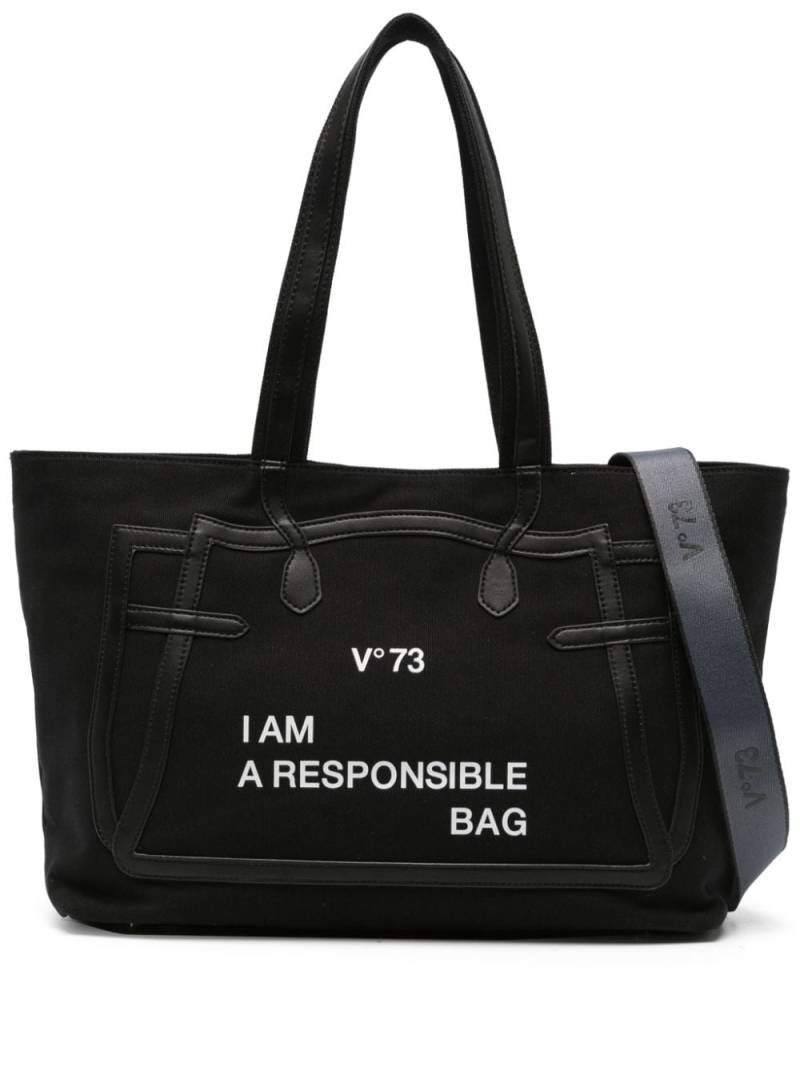 V°73 Responsibility Must canvas shoulder bag - Black von V°73