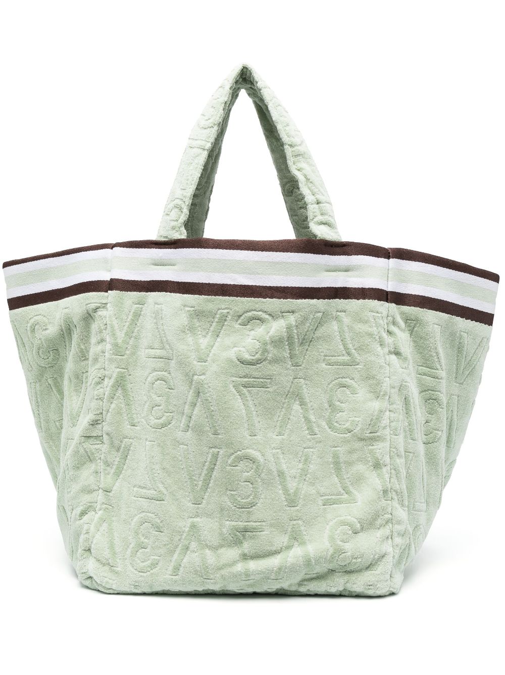 V°73 debossed logo-print beach bag - Green von V°73