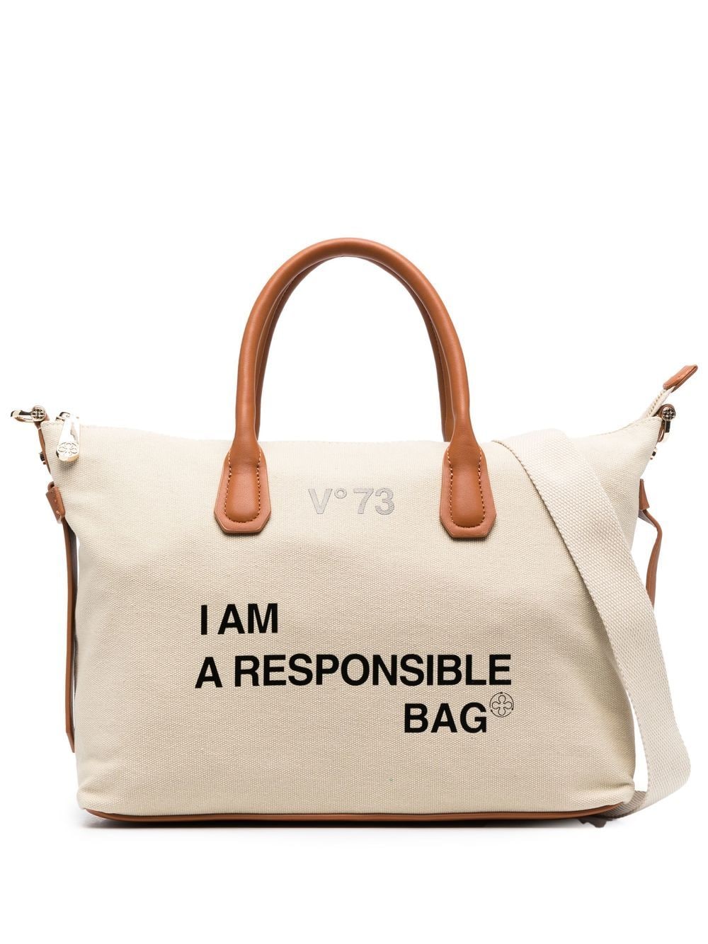 V°73 logo-print shoulder bag - Neutrals von V°73