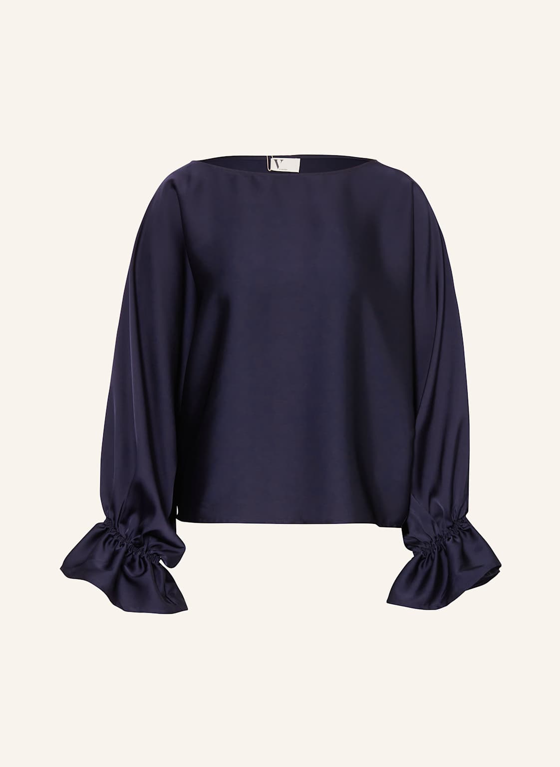 V By Vera Mont Blusenshirt Aus Satin Mit Volants blau V By Vera Mont Blusenshirt Aus Satin Mit Volants blau von V by Vera Mont